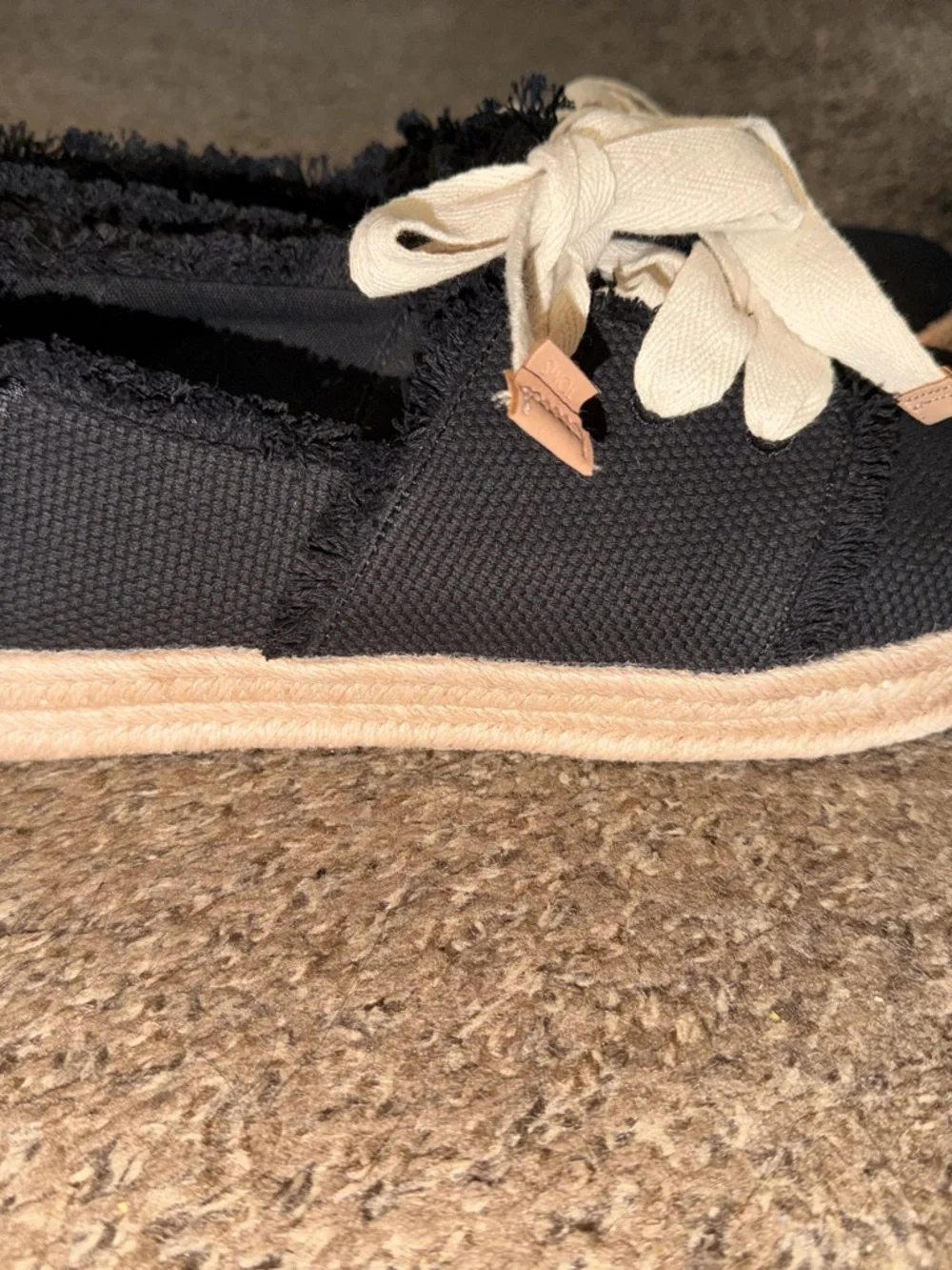 Tom’s Black and Tan Carolina Lace-Up Espadrille